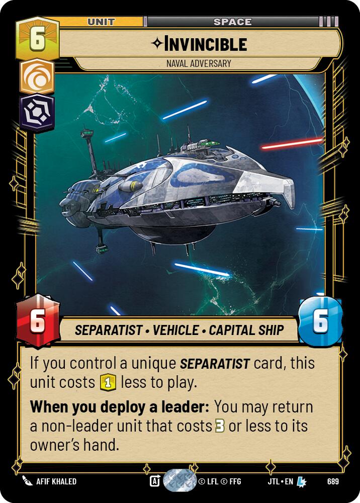 Star Wars: Unlimited: Invincible - Naval Adversary (Foil) card image