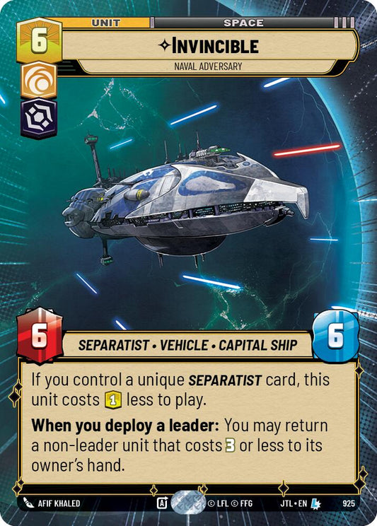 Star Wars: Unlimited: Invincible - Naval Adversary (Hyperspace Foil) card image