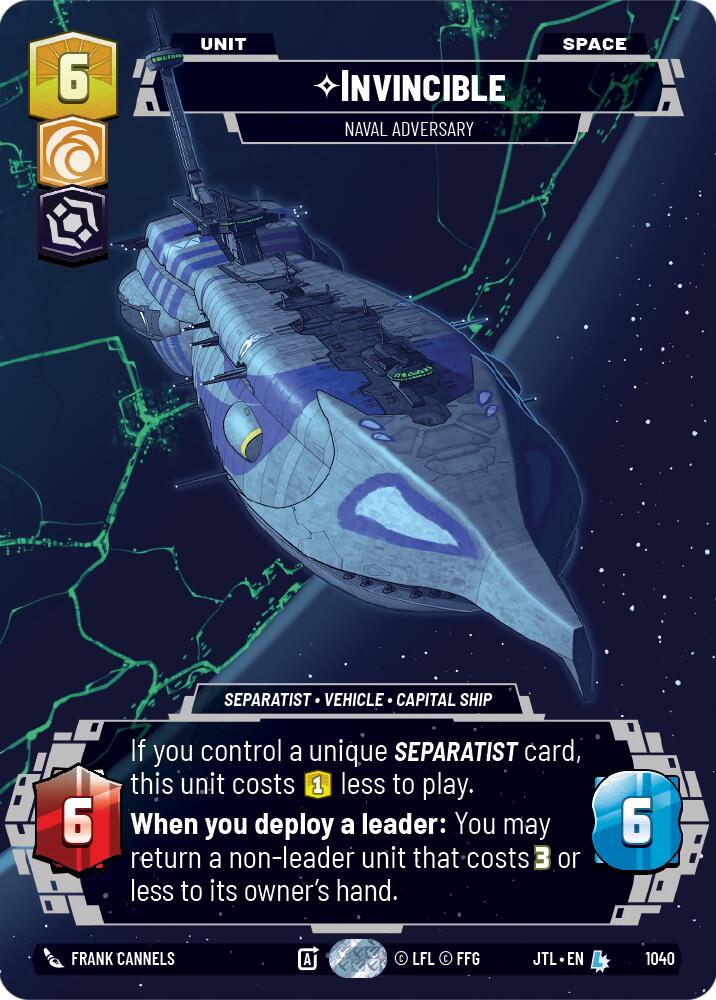 Star Wars: Unlimited: Invincible - Naval Adversary (Prestige) card image