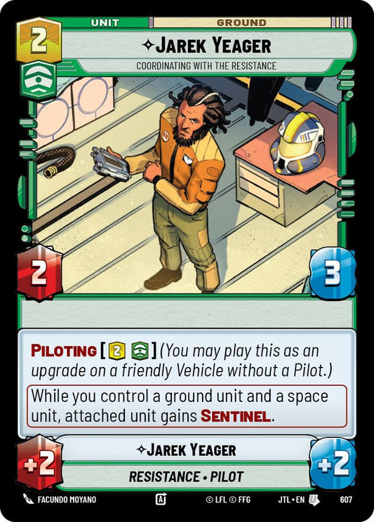 Star Wars: Unlimited: Jarek Yeager - Coordinating With The Resistance (Foil) card image