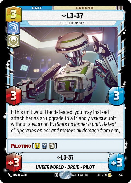 Star Wars: Unlimited: L3-37 - Get Out Of My Seat (Foil) card image