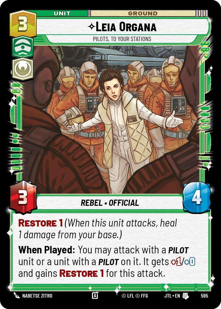 Star Wars: Unlimited: Leia Organa - Pilots, To Your Stations (Foil) card image