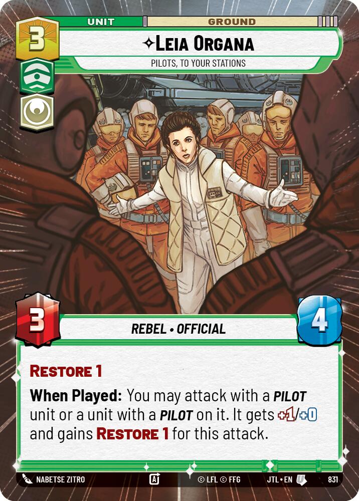 Star Wars: Unlimited: Leia Organa - Pilots, To Your Stations (Hyperspace Foil) card image