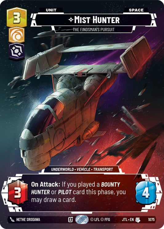 Star Wars: Unlimited: Mist Hunter - The Findsman's Pursuit (Prestige Foil) card image