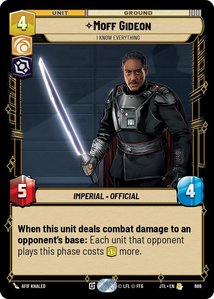 Star Wars: Unlimited: Moff Gideon - I Know Everything (Foil) card image