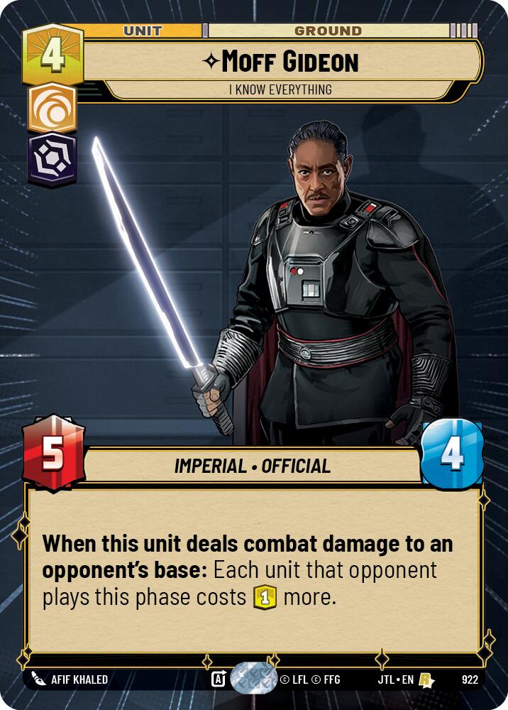 Star Wars: Unlimited: Moff Gideon - I Know Everything (Hyperspace Foil) card image