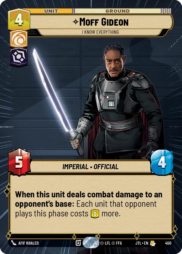 Star Wars: Unlimited: Moff Gideon - I Know Everything (Hyperspace) card image