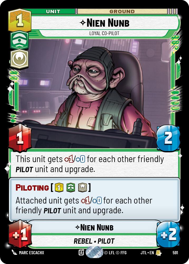 Star Wars: Unlimited: Nien Nunb - Loyal Co-Pilot (Foil) card image