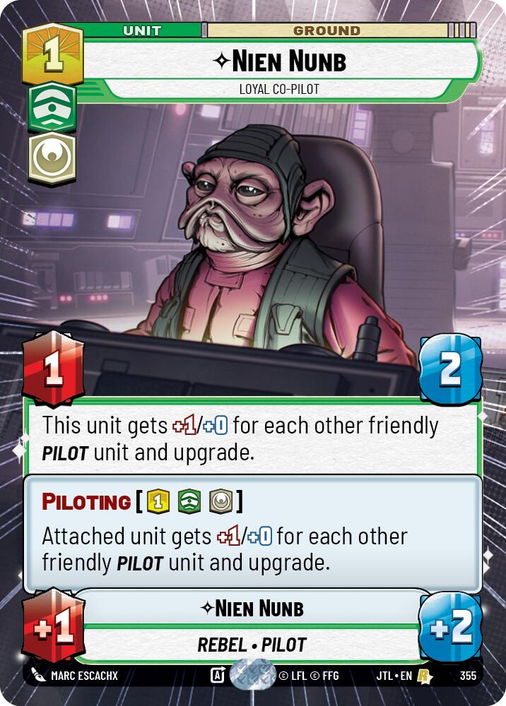 Star Wars: Unlimited: Nien Nunb - Loyal Co-Pilot (Hyperspace) card image