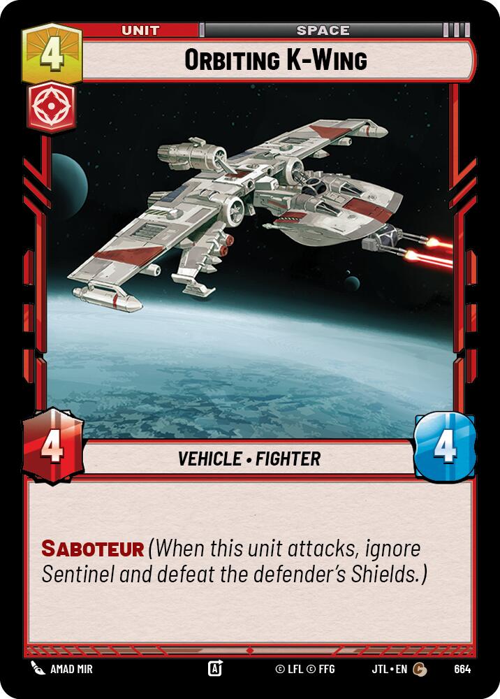 Star Wars: Unlimited: Orbiting K-Wing (Foil) card image