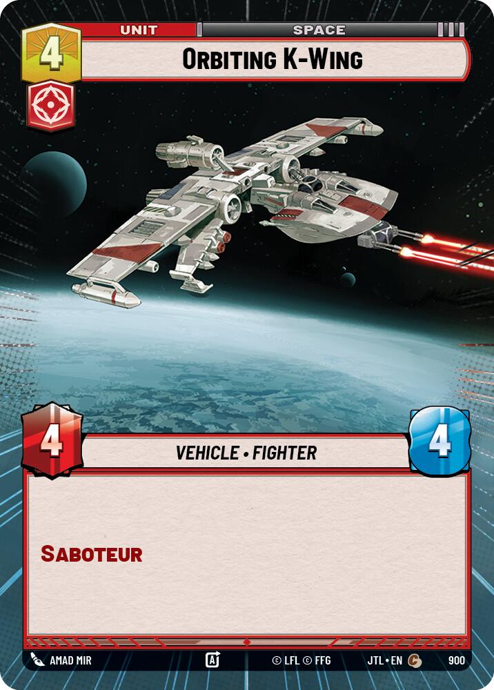 Star Wars: Unlimited: Orbiting K-Wing (Hyperspace Foil) card image