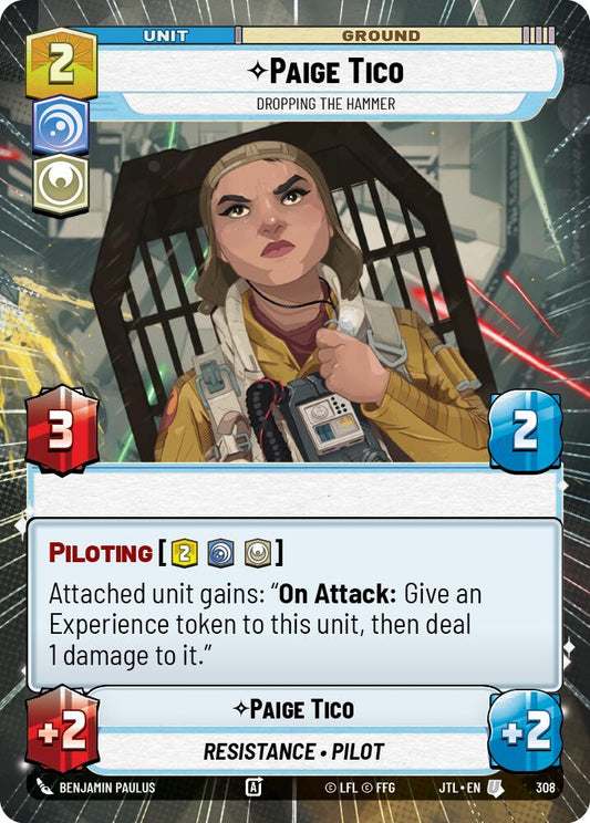 Star Wars: Unlimited: Paige Tico - Dropping the Hammer (Hyperspace) card image