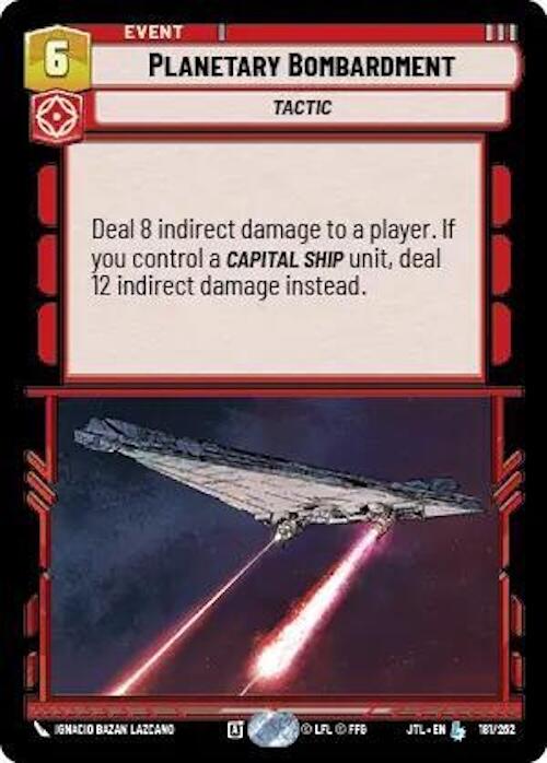 Star Wars: Unlimited: Planetary Bombardment card image