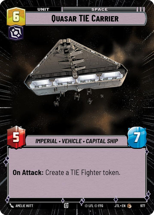 Star Wars: Unlimited: Quasar TIE Carrier (Hyperspace Foil) card image