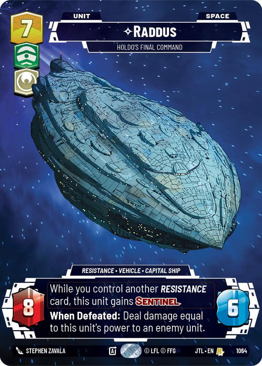 Star Wars: Unlimited: Raddus - Holdo's Final Command (Prestige Foil) card image