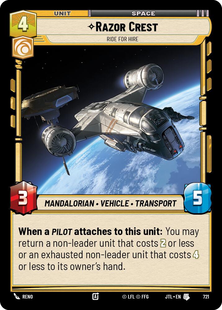 Star Wars: Unlimited: Razor Crest - Ride For Hire (Foil) card image