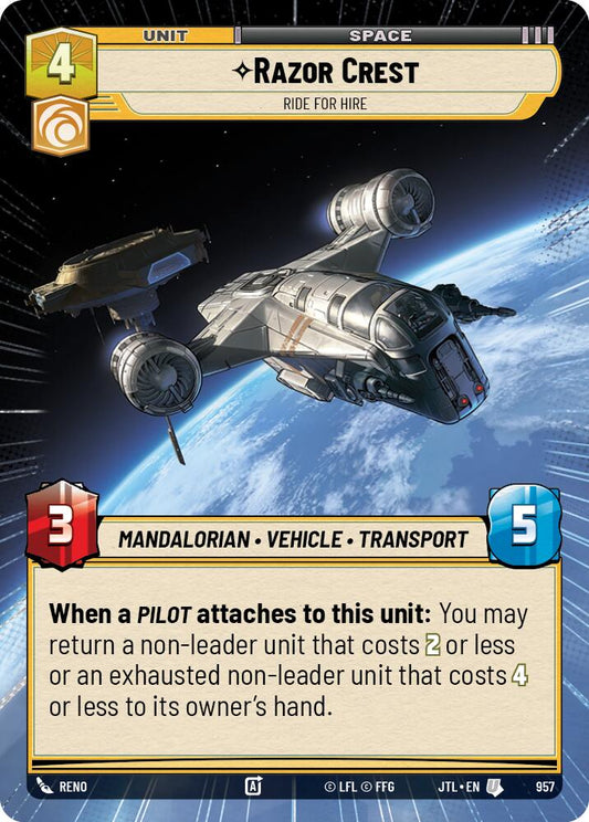 Star Wars: Unlimited: Razor Crest - Ride For Hire (Hyperspace Foil) card image