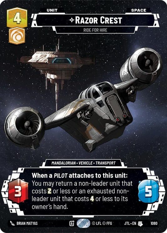 Star Wars: Unlimited: Razor Crest - Ride For Hire (Prestige Foil) card image