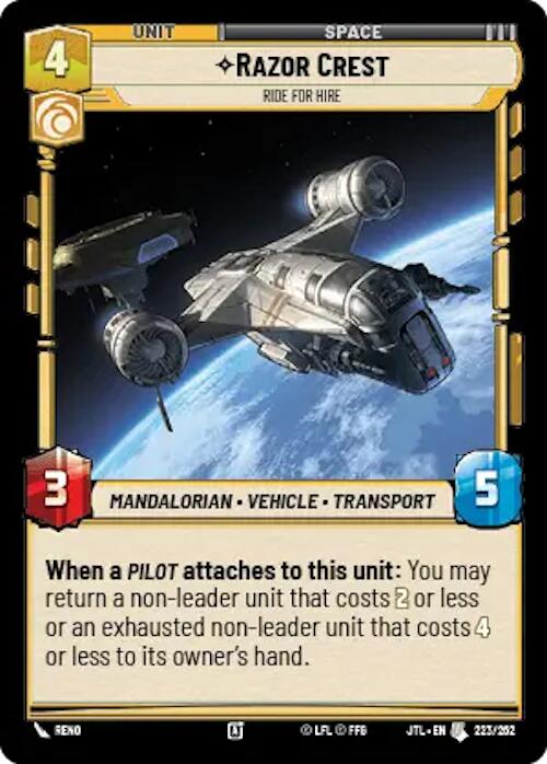 Star Wars: Unlimited: Razor Crest - Ride for Hire card image