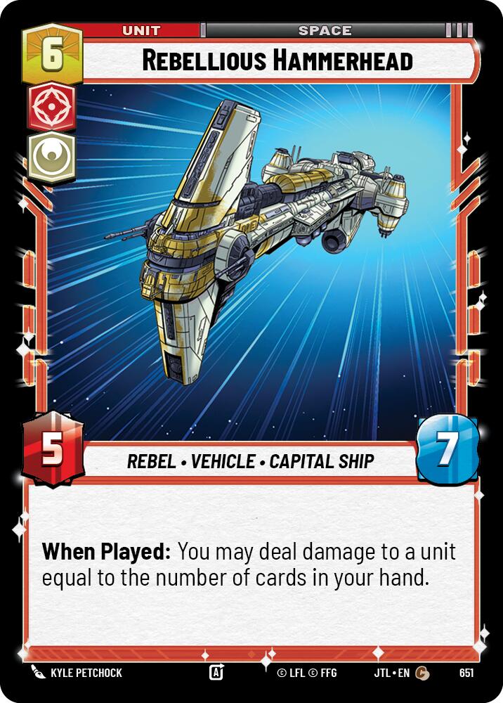 Star Wars: Unlimited: Rebellious Hammerhead (Foil) card image