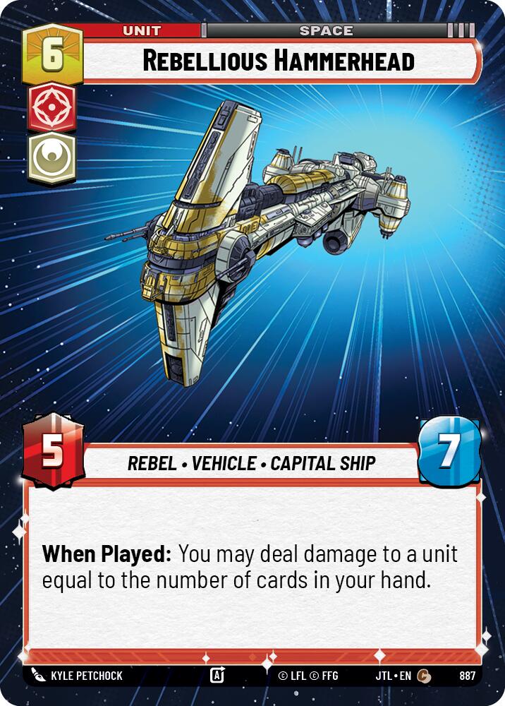 Star Wars: Unlimited: Rebellious Hammerhead (Hyperspace Foil) card image