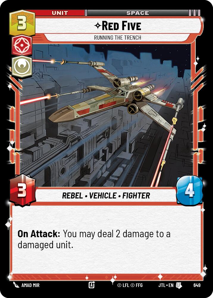 Star Wars: Unlimited: Red Five - Running the Trench (Foil) card image