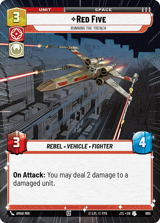 Star Wars: Unlimited: Red Five - Running the Trench (Hyperspace Foil) card image