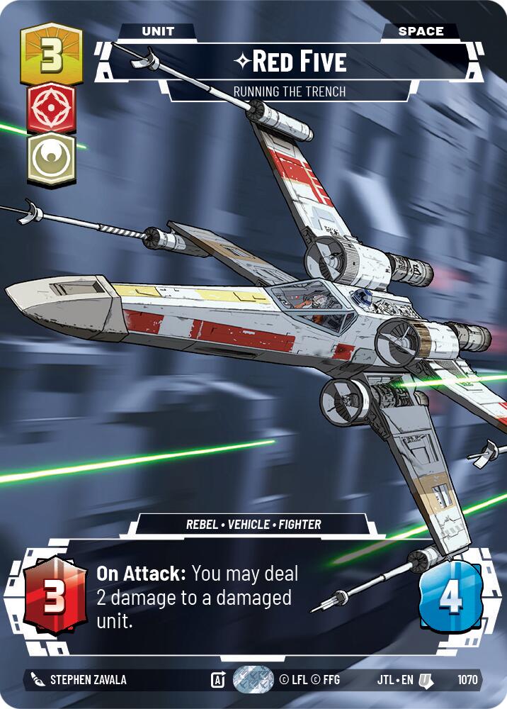 Star Wars: Unlimited: Red Five - Running the Trench (Prestige Foil) card image