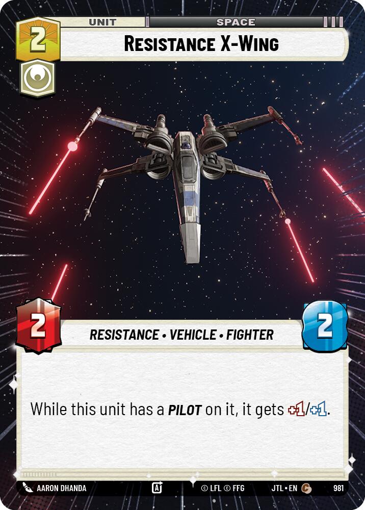 Star Wars: Unlimited: Resistance X-Wing (Hyperspace Foil) card image