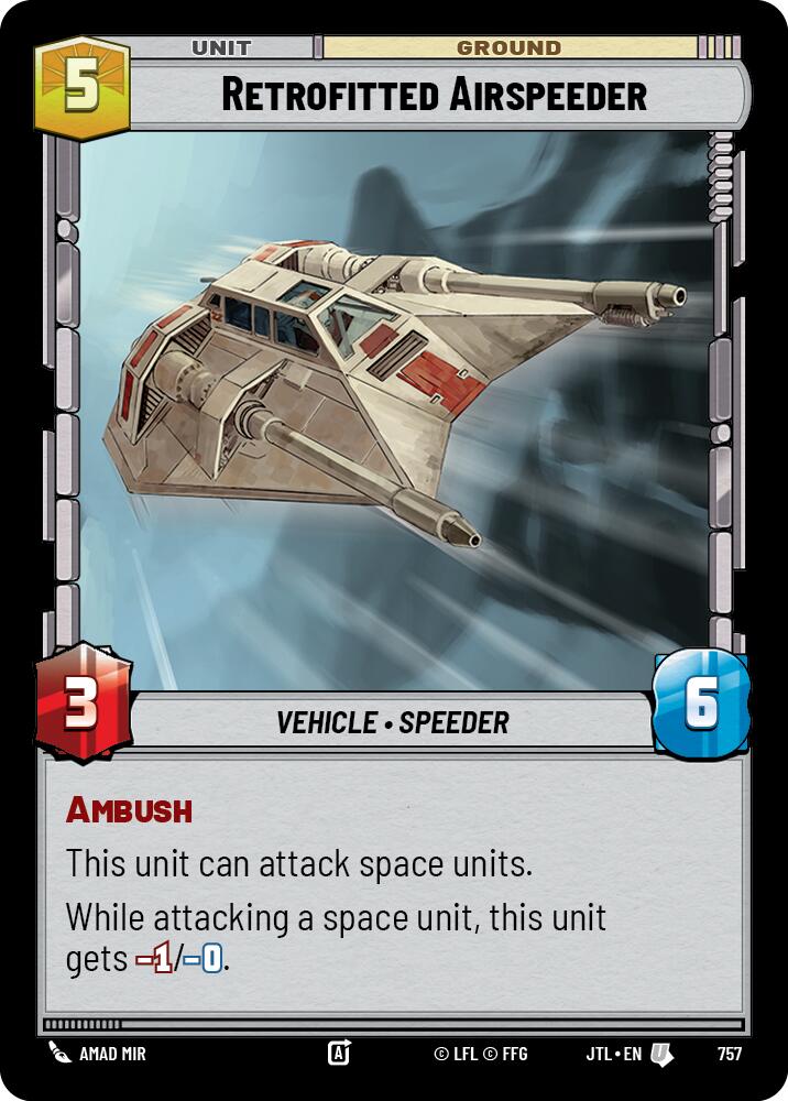 Star Wars: Unlimited: Retrofitted Airspeeder (Foil) card image