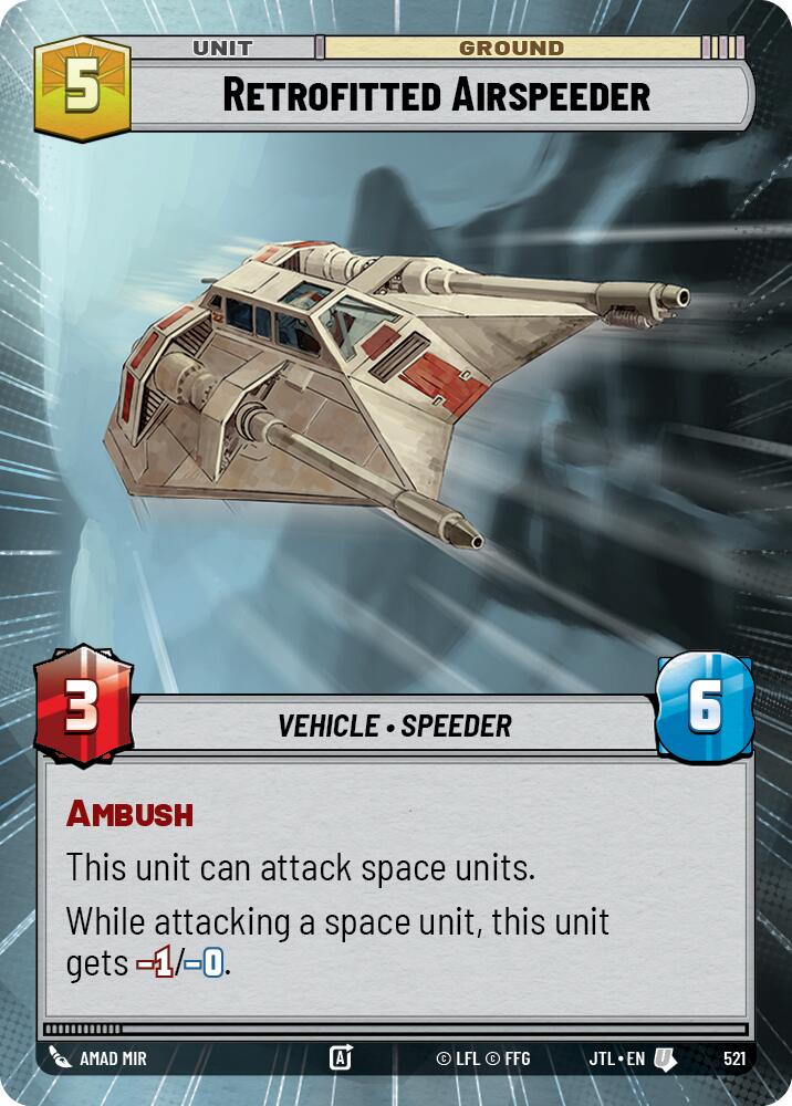 Star Wars: Unlimited: Retrofitted Airspeeder (Hyperspace) card image