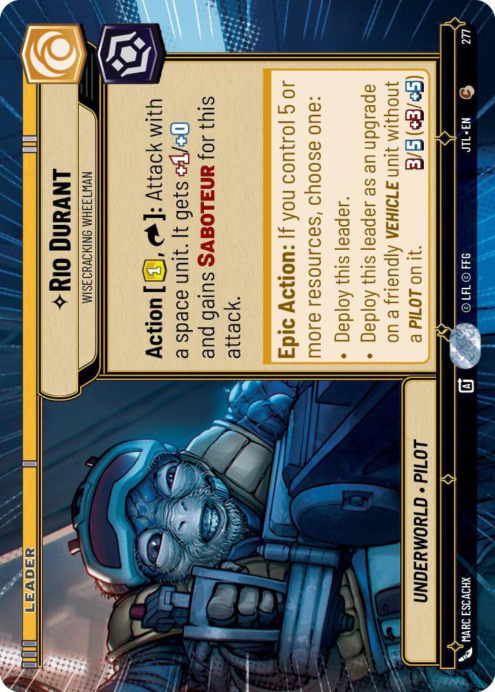 Star Wars: Unlimited: Rio Durant - Wisecrack Wheelman (Hyperspace) card image