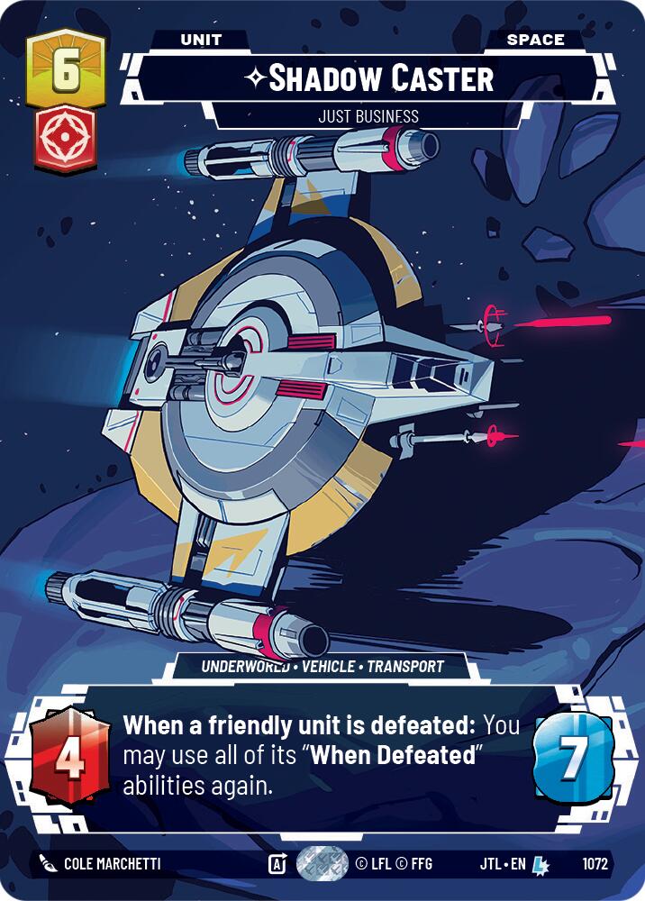 Star Wars: Unlimited: Shadow Caster - Just Business (Prestige Foil) card image