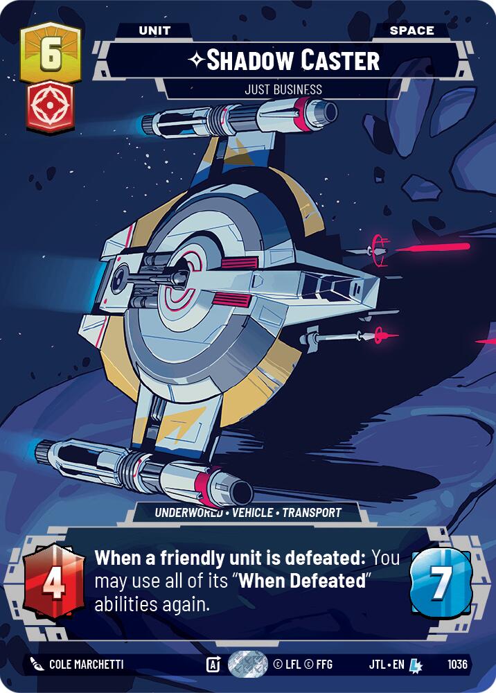 Star Wars: Unlimited: Shadow Caster - Just Business (Prestige) card image