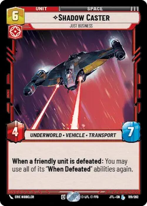 Star Wars: Unlimited: Shadow Caster - Just Business card image