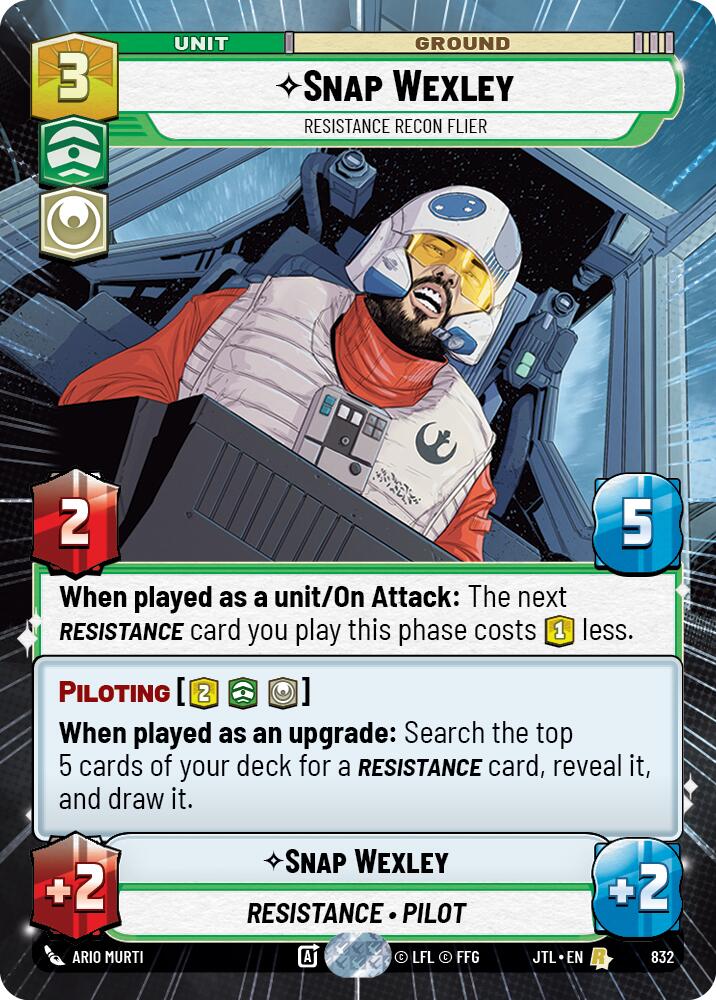 Star Wars: Unlimited: Snap Wexley - Resistance Recon Flier (Hyperspace Foil) card image