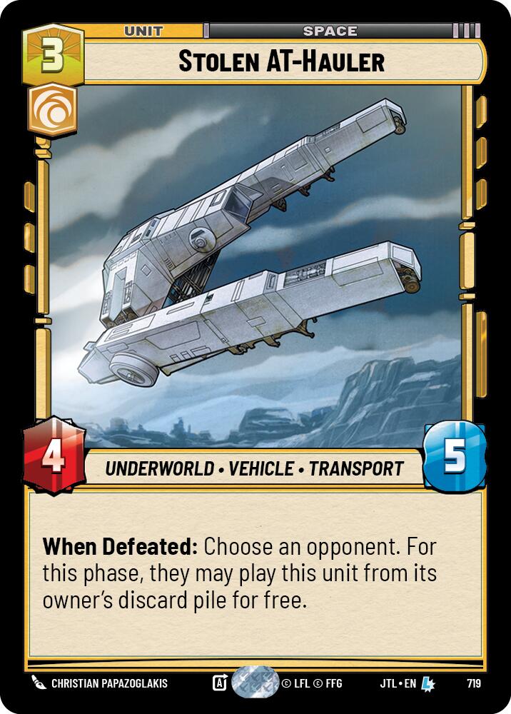 Star Wars: Unlimited: Stolen AT-Hauler (Foil) card image