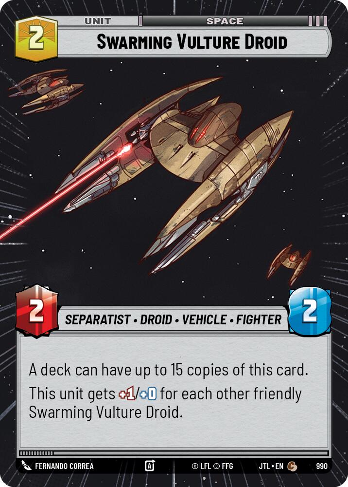 Star Wars: Unlimited: Swarming Vulture Droid (Hyperspace Foil) card image