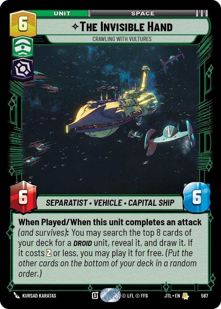 Star Wars: Unlimited: The Invisible Hand - Crawling With Vultures (Foil) card image