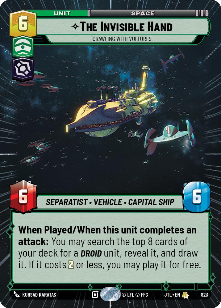 Star Wars: Unlimited: The Invisible Hand - Crawling With Vultures (Hyperspace Foil) card image