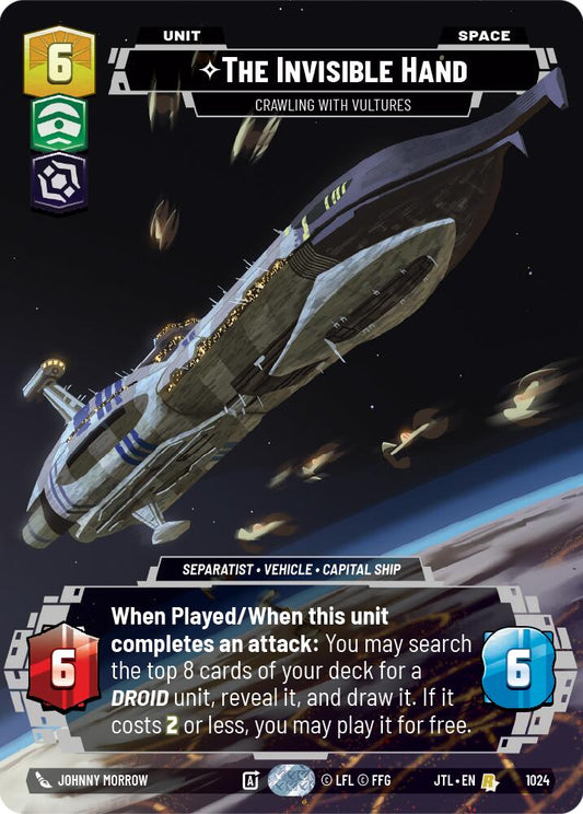 Star Wars: Unlimited: The Invisible Hand - Crawling With Vultures (Prestige) card image