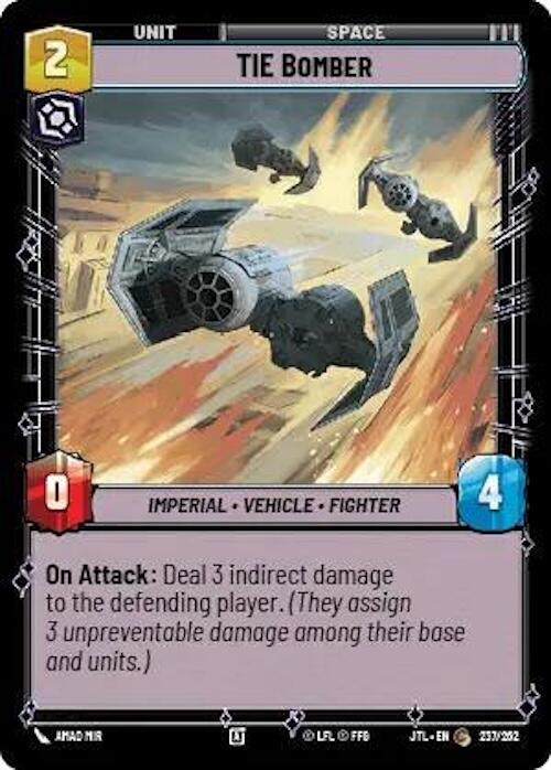 Star Wars: Unlimited: TIE Bomber card image