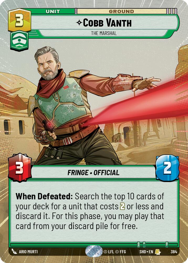 Star Wars: Unlimited: Cobb Vanth - The Marshal (Hyperspace) card image