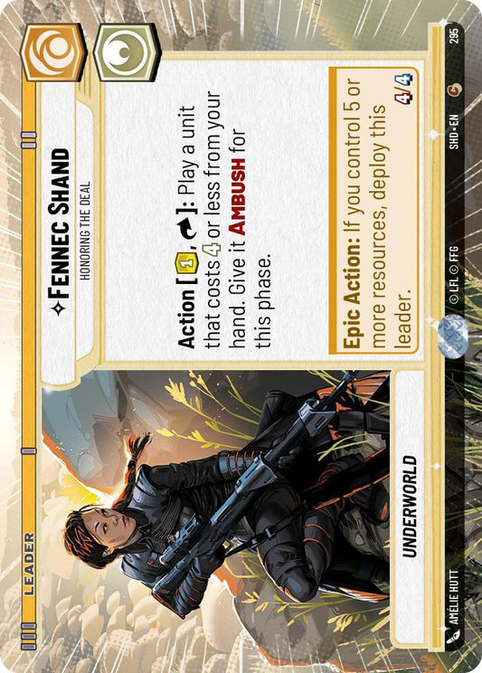 Star Wars: Unlimited: Fennec Shand - Honoring the Deal (Hyperspace) card image