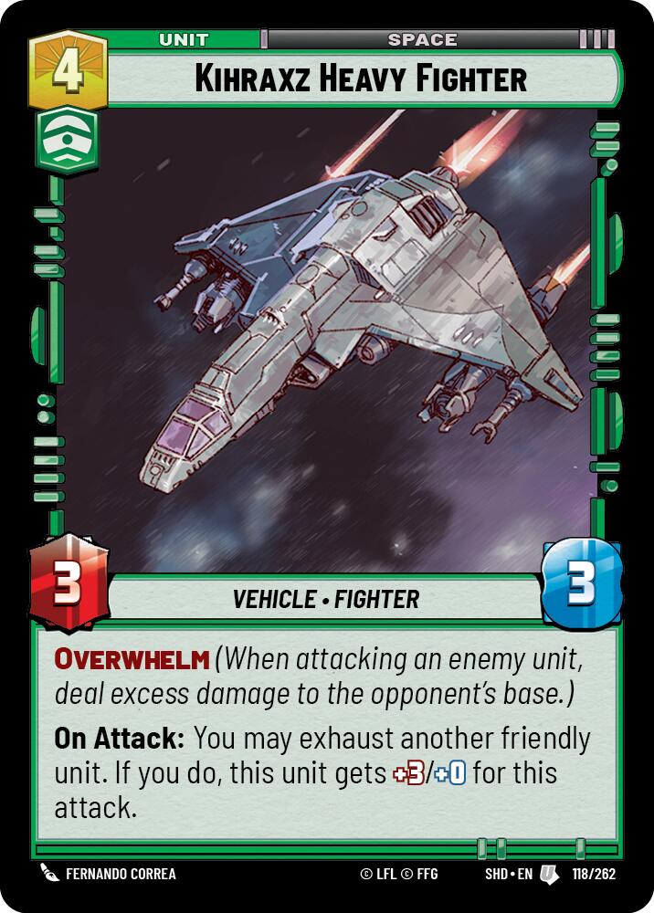 Star Wars: Unlimited: Kihraxz Heavy Fighter card image