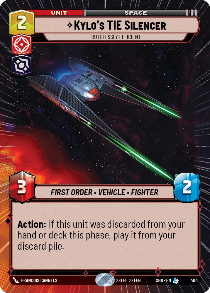 Star Wars: Unlimited: Kylo's TIE Silencer - Ruthlessly Efficient (Hyperspace) card image