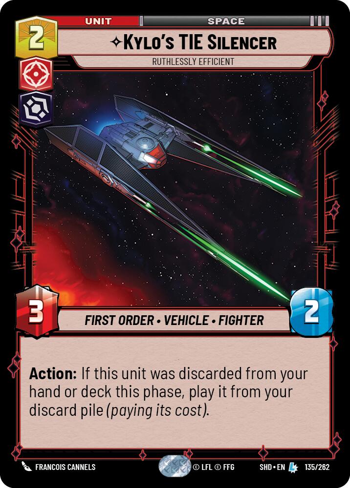 Star Wars: Unlimited: Kylo's TIE Silencer - Ruthlessly Efficient card image