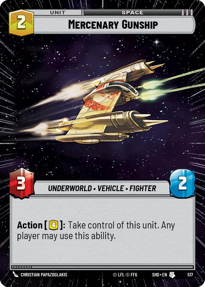 Star Wars: Unlimited: Mercenary Gunship (Hyperspace) card image