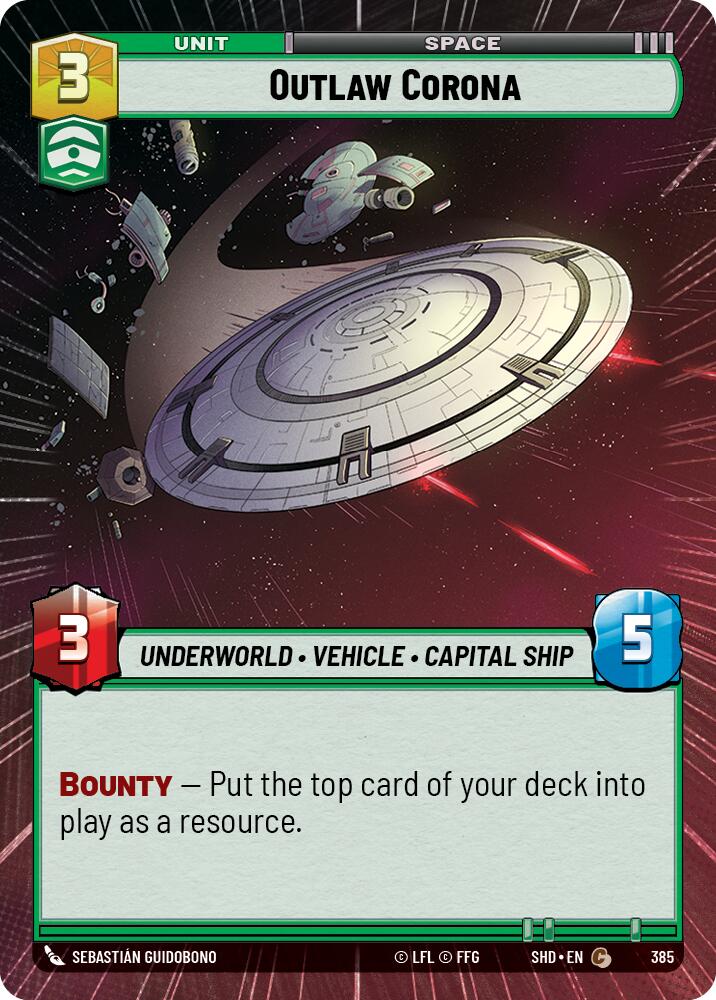 Star Wars: Unlimited: Outlaw Corona (Hyperspace) card image