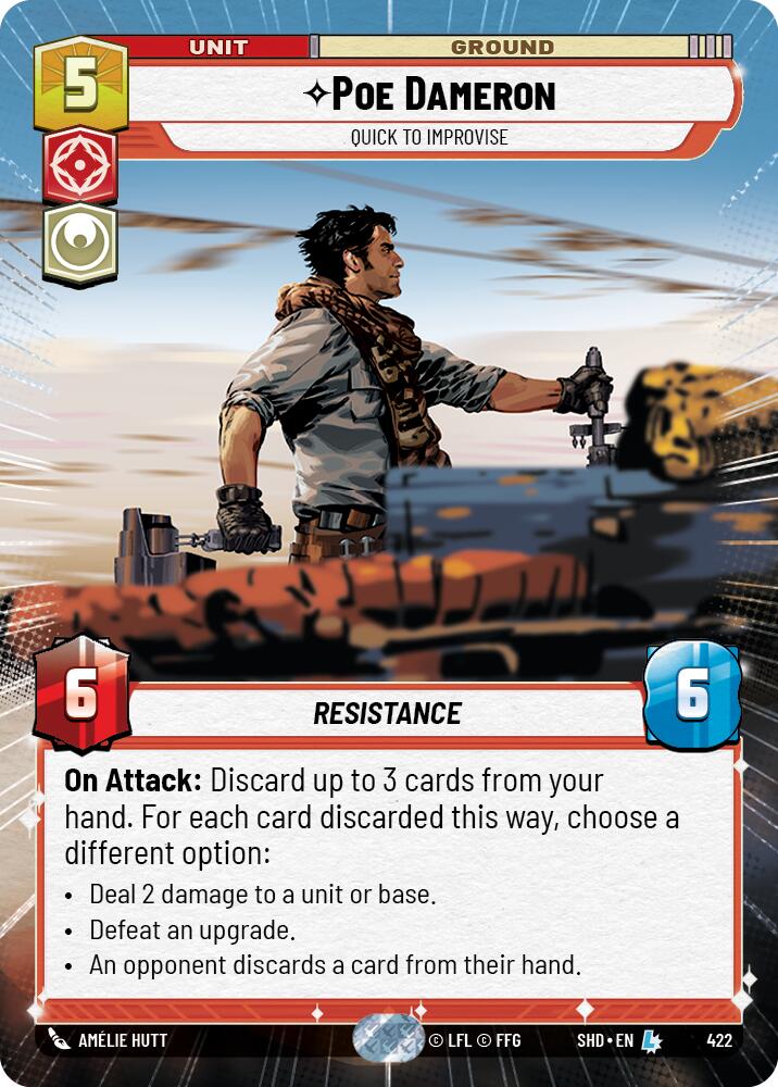 Star Wars: Unlimited: Poe Dameron - Quick to Improvise (Hyperspace) card image